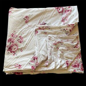 Rachael Simply Shabby Chic Sun Bleached Rose Floral Reversible Duvet Cal King